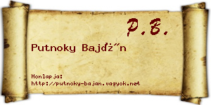 Putnoky Baján névjegykártya